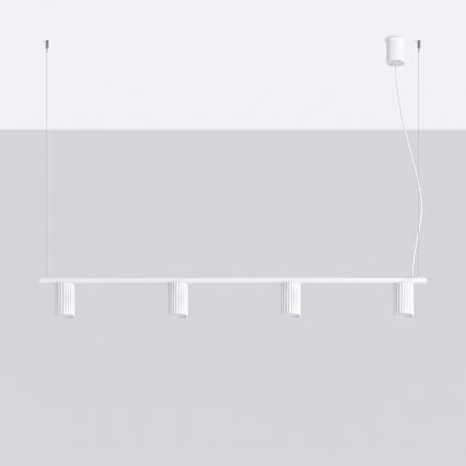 Κρεμαστό φωτιστικό με καλώδιο KARBON 4xGU10/10W/230V λευκό