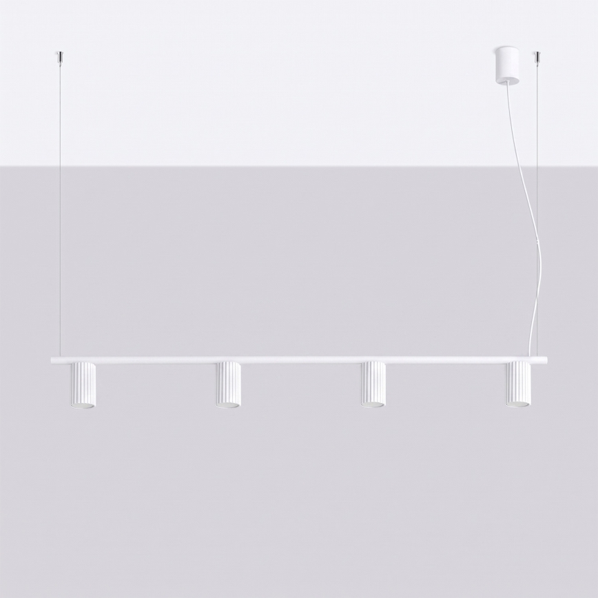 Κρεμαστό φωτιστικό με καλώδιο KARBON 4xGU10/10W/230V λευκό