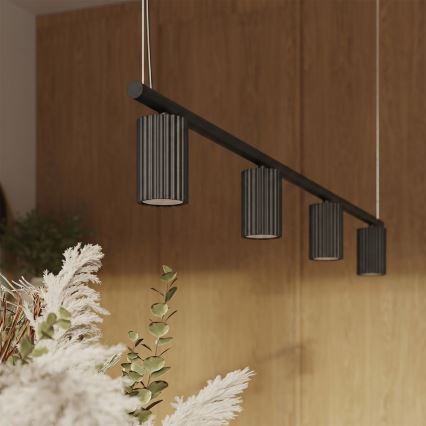 Κρεμαστό φωτιστικό με καλώδιο KARBON 4xGU10/10W/230V μαύρο
