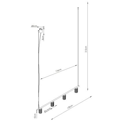Κρεμαστό φωτιστικό με καλώδιο KARBON 4xGU10/10W/230V πράσινο