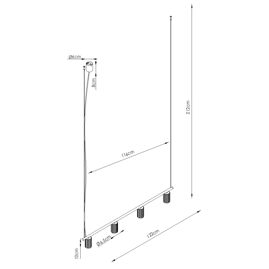 Κρεμαστό φωτιστικό με καλώδιο KARBON 4xGU10/10W/230V πράσινο