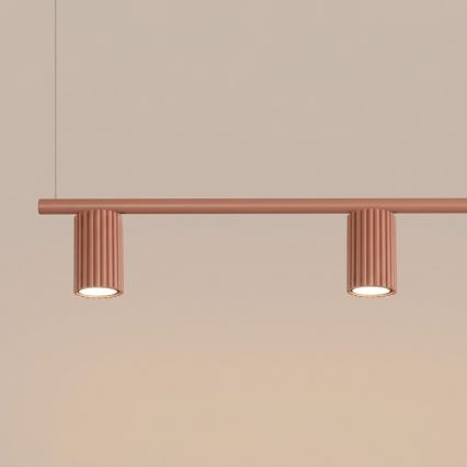 Κρεμαστό φωτιστικό με καλώδιο KARBON 4xGU10/10W/230V πορτοκαλί