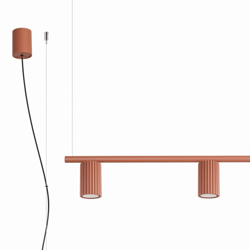 Κρεμαστό φωτιστικό με καλώδιο KARBON 4xGU10/10W/230V πορτοκαλί