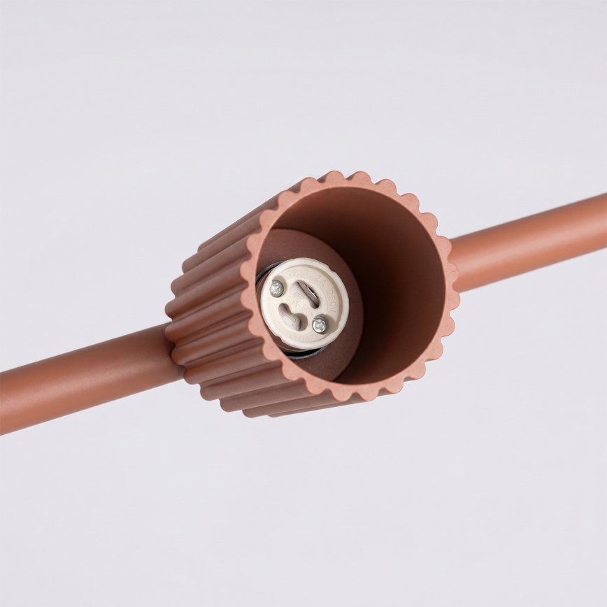 Κρεμαστό φωτιστικό με καλώδιο KARBON 4xGU10/10W/230V πορτοκαλί