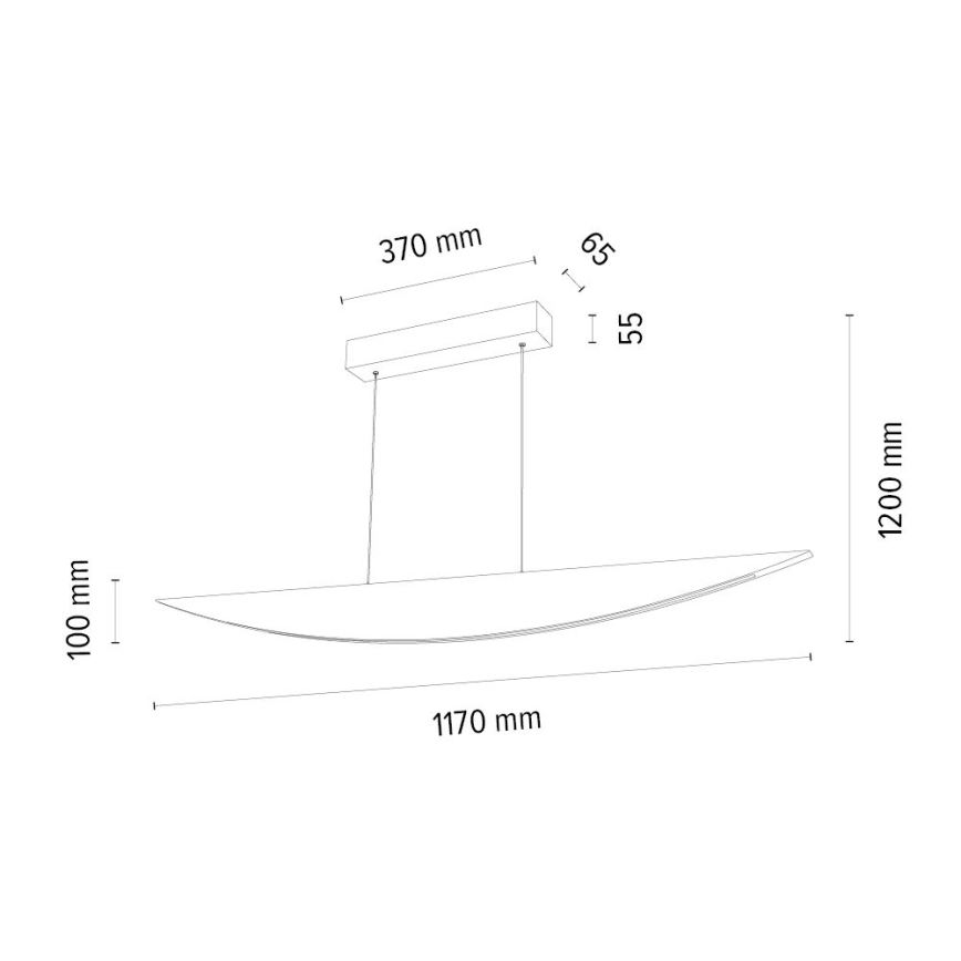 Led Dimmable κρεμαστό φωτιστικό οροφής DUBAI LED/14W/230V δρυς