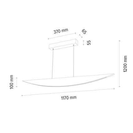 Led Dimmable κρεμαστό φωτιστικό οροφής DUBAI LED/14W/230V δρυς