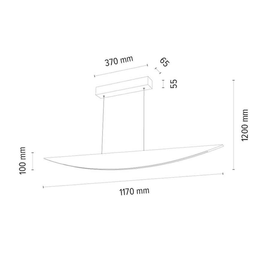 Led Dimmable κρεμαστό φωτιστικό οροφής DUBAI LED/14W/230V δρυς