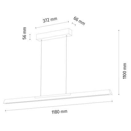 Led Dimmable κρεμαστό φωτιστικό οροφής JONAS LED/16,5W/230V δρυς
