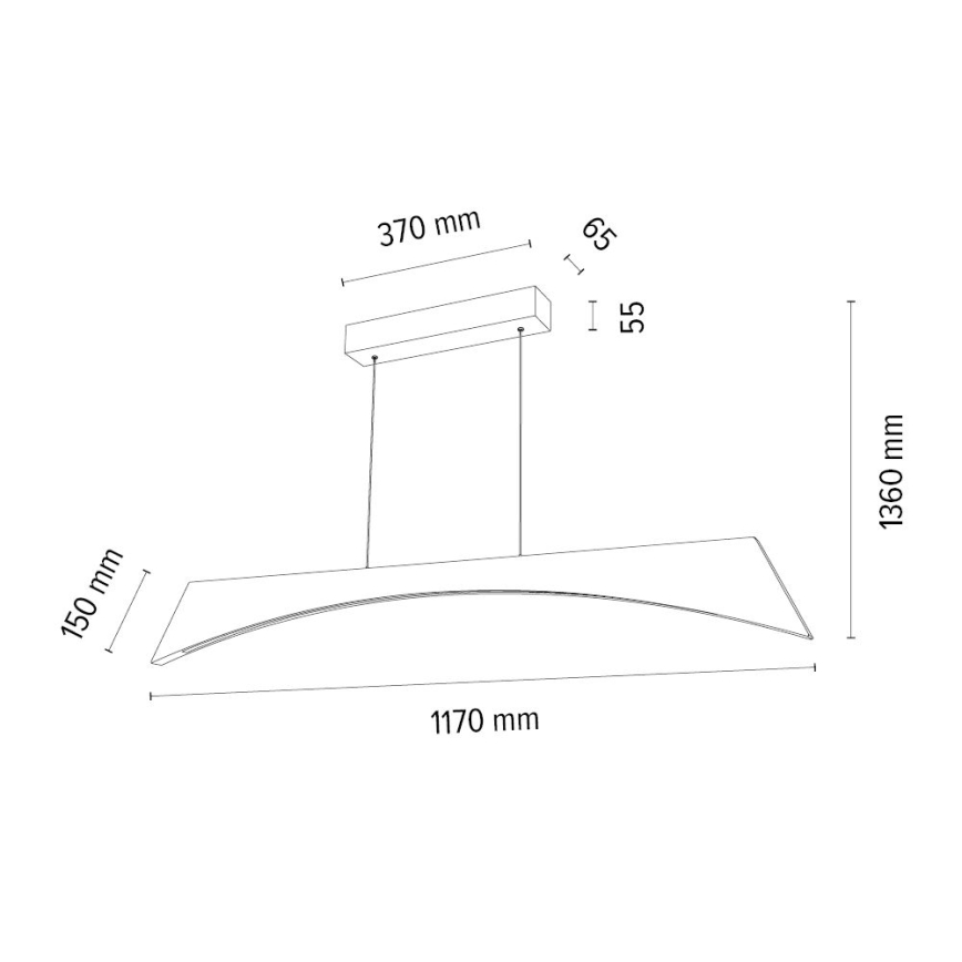 Led Dimmable κρεμαστό φωτιστικό οροφής ZIAD LED/14W/230V δρυς