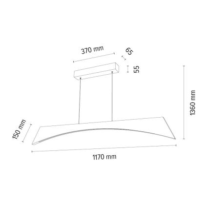 Led Dimmable κρεμαστό φωτιστικό οροφής ZIAD LED/14W/230V δρυς