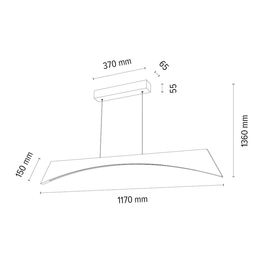 Led Dimmable κρεμαστό φωτιστικό οροφής ZIAD LED/14W/230V δρυς