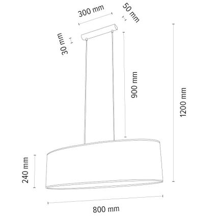 Κρεμαστό φωτιστικό οροφής MERCEDES 2xE27/40W/230V κρεμ/δρυς