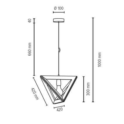 Πολύφωτο σε σχοινί TRIGONON 1xE27/60W/230V