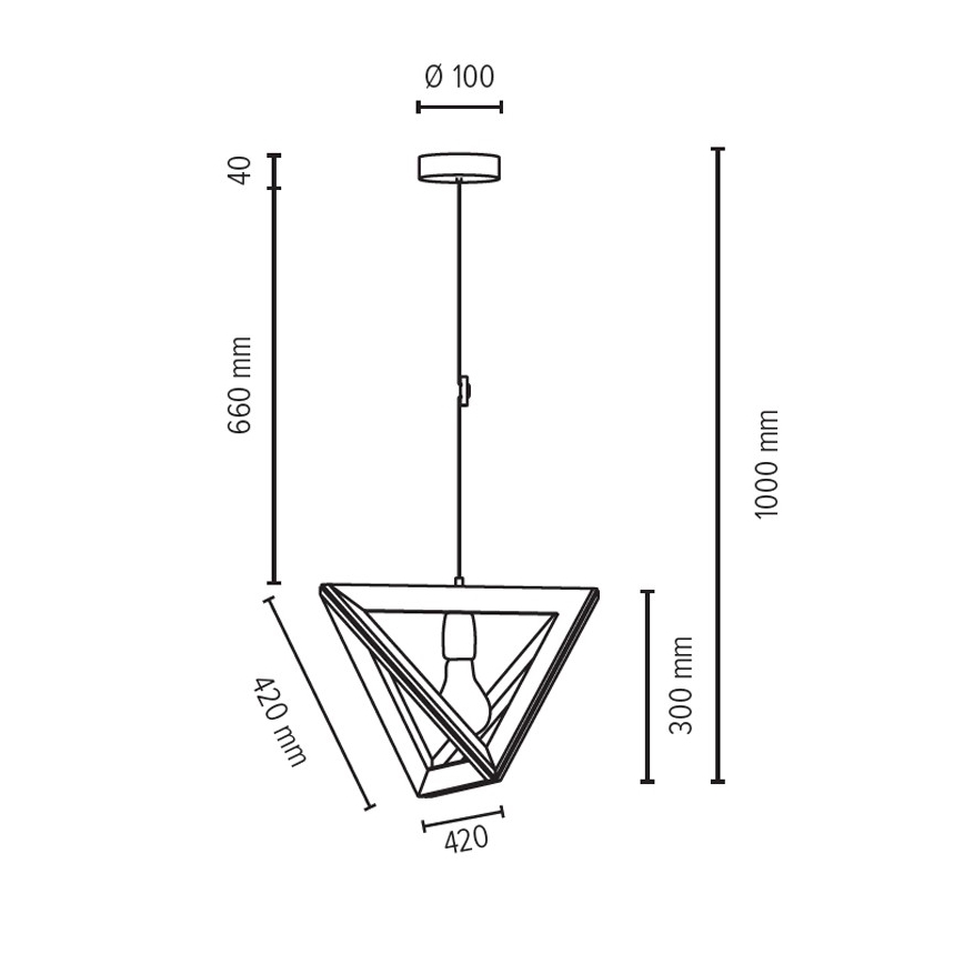 Πολύφωτο σε σχοινί TRIGONON 1xE27/60W/230V