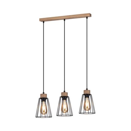 Spot-Light - Φωτιστικό οροφής με καλώδιο ORAZIO 3xE27/60W/230V δρυς