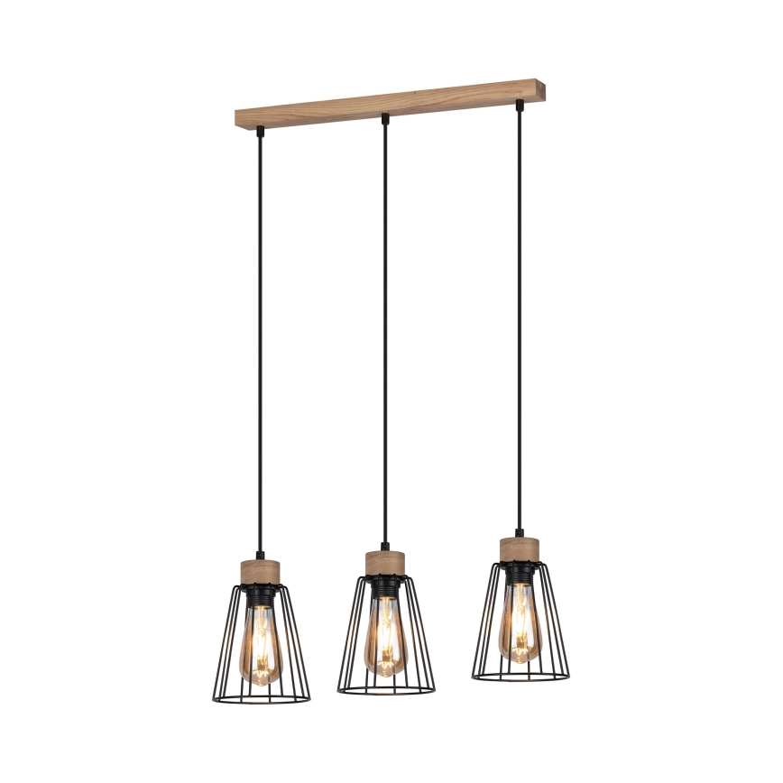 Spot-Light - Φωτιστικό οροφής με καλώδιο ORAZIO 3xE27/60W/230V δρυς