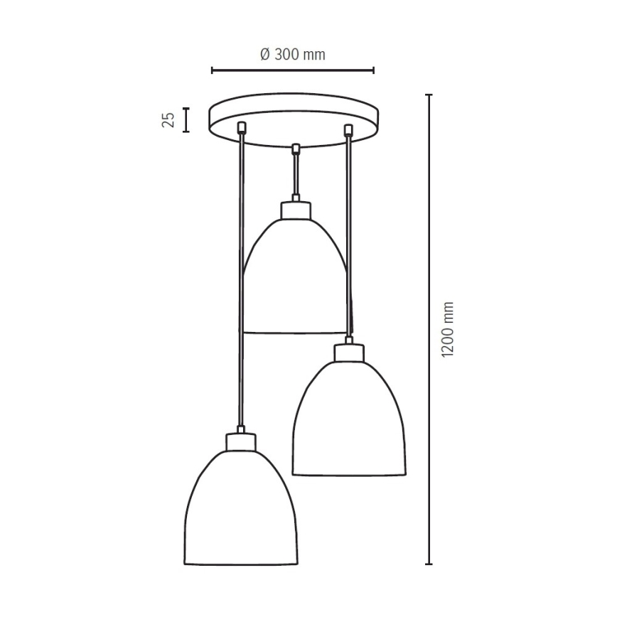Φωτιστικό οροφής με καλώδιο AURA 3xE27/60W/230V οξιά