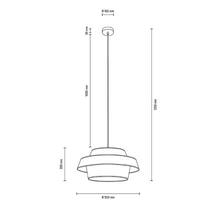 Φωτιστικό οροφής με καλώδιο PRETO GOLD 1xE27/60W/230V
