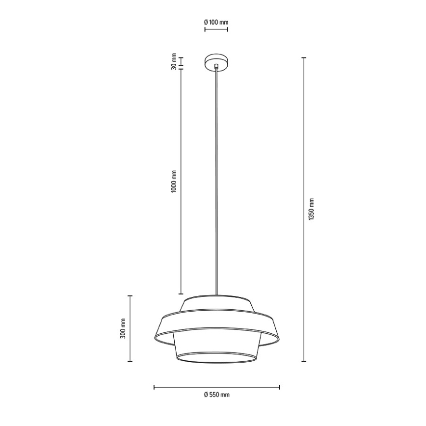 Φωτιστικό οροφής με καλώδιο PRETO GOLD 1xE27/60W/230V