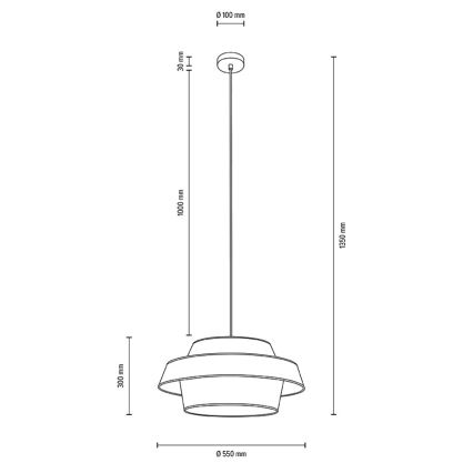 Φωτιστικό οροφής με καλώδιο PRETO GOLD 1xE27/60W/230V