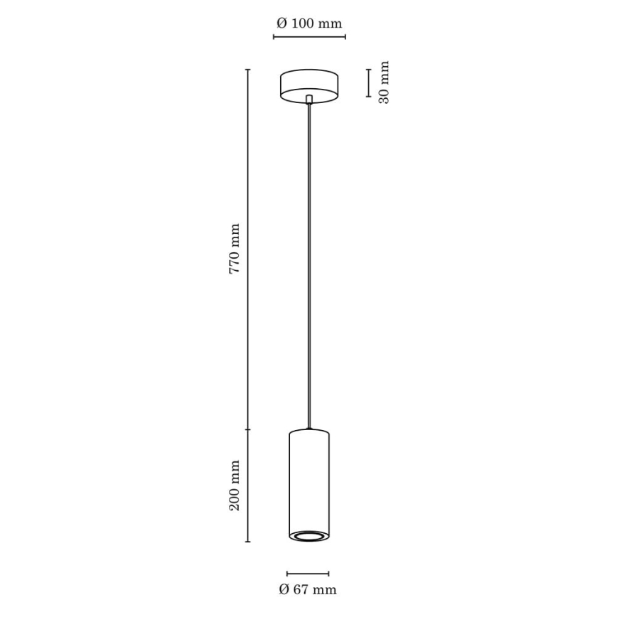  Κρεμαστό φωτιστικό οροφής LED PIPE 1xGU10/5W/230V ματ δρυς