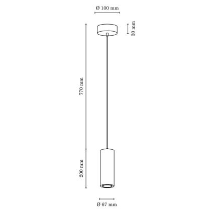 Πολύφωτο LED σε σχοινί PIPE 1xGU10/5W/230V ματ δρυς