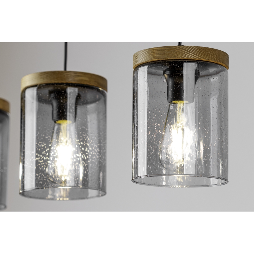 Φωτιστικό οροφής με καλώδιο MONSUN 1xE27/60W/230V πεύκο