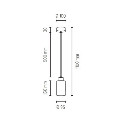 Πολύφωτο σε σχοινί BOSCO 1xE27/60W/230V