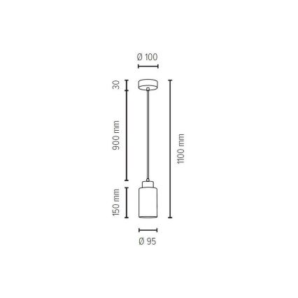 Πολύφωτο με συρματόσχοινο BOSCO 1xE27/60W/230V