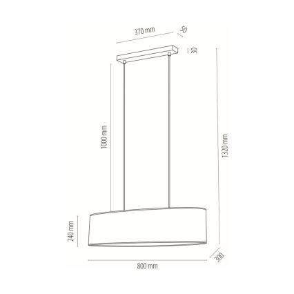 Πολύφωτο με συρματόσχοινο DOVE 2xE27/40W/230V δρυς