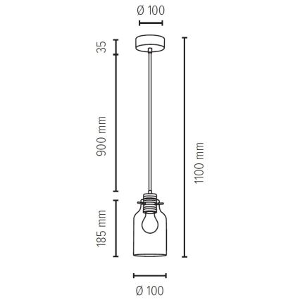 Κρεμαστό φωτιστικό οροφής ALESSANDRO 1xE27/60W/230V δρυς
