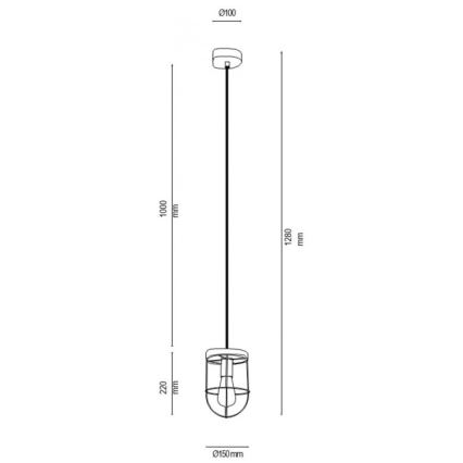 Κρεμαστό πολύφωτο NETUNO 1xE27/60W/230V δρυς