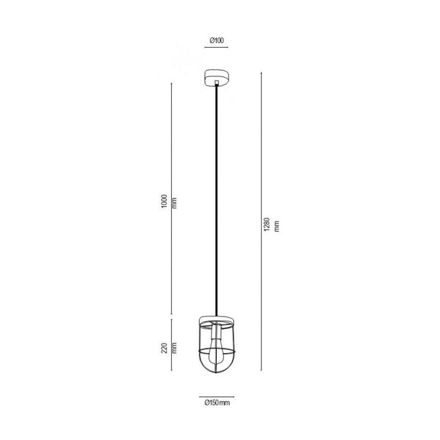 Κρεμαστό πολύφωτο NETUNO 1xE27/60W/230V δρυς