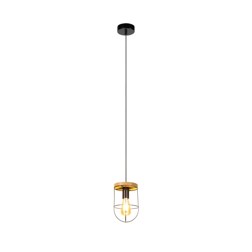 Κρεμαστό φωτιστικό οροφής NETUNO 1xE27/60W/230V δρυς