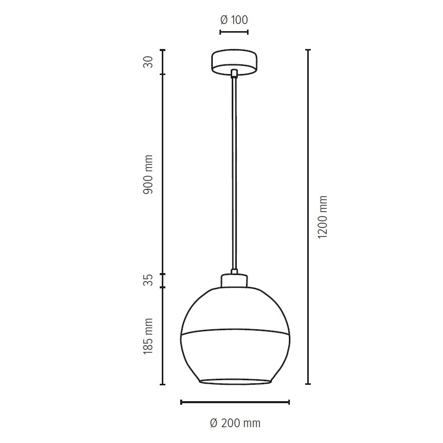 Φωτιστικό οροφής με καλώδιο ALESSANDRO 1xE27/60W/230V δρυς
