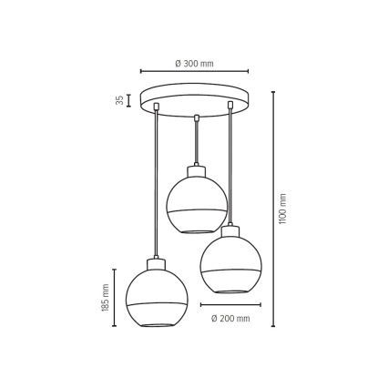 Πολύφωτο σε σχοινί LINEA 3xE27/60W/230V