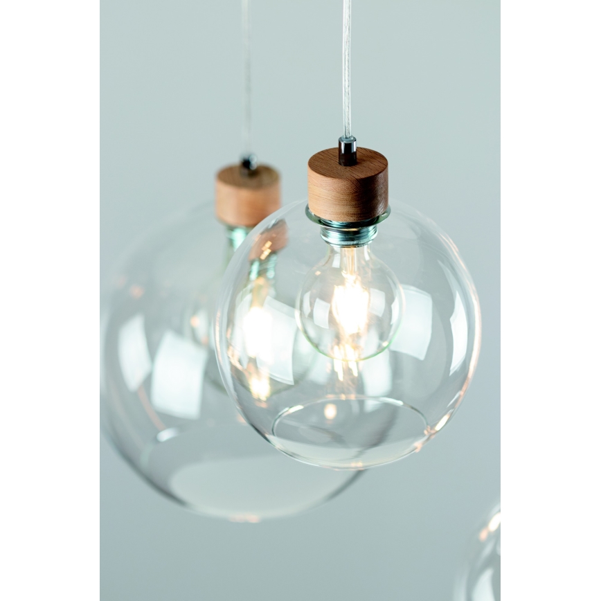 Κρεμαστό πολύφωτο LAGUNA 1xE27/60W/230V δρυς