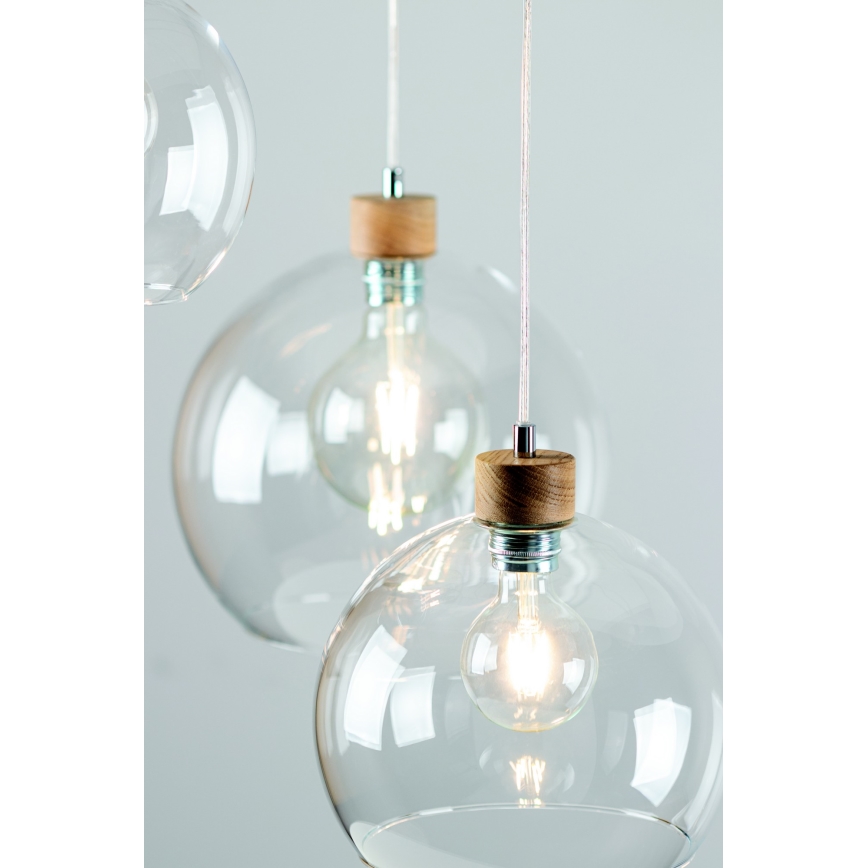 Κρεμαστό πολύφωτο LAGUNA 1xE27/60W/230V δρυς