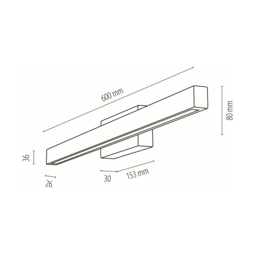 Φωτιστικό τοίχου μπάνιου LED AQUAVIVA LED/9W/230V 60 cm IP44 δρυς