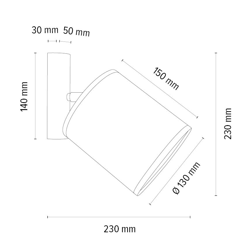 Επιτοίχιο φωτιστικό σποτ BENITA 1xE27/25W/230V καφέ/δρυς