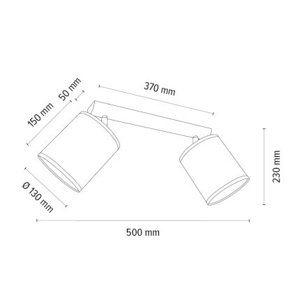 Φωτιστικό σποτ BENITA 2xE27/25W/230V κρεμ/δρυς