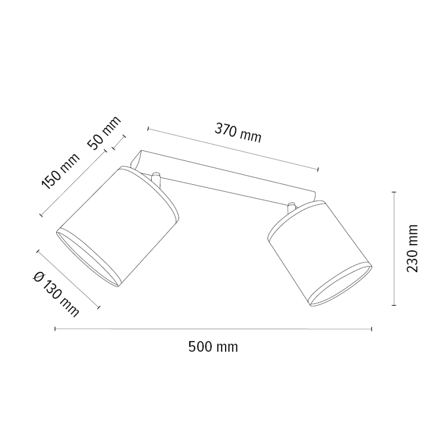 Φωτιστικό σποτ BENITA 2xE27/25W/230V κρεμ/δρυς