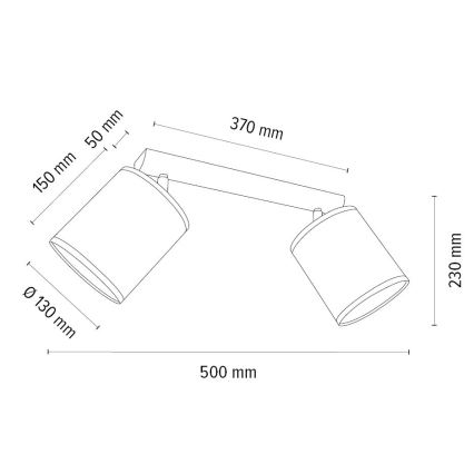 Φωτιστικό σποτ BENITA 2xE27/25W/230V λευκό/δρυς