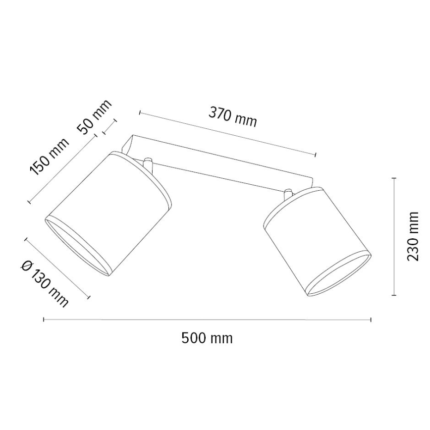 Φωτιστικό σποτ BENITA 2xE27/25W/230V λευκό/δρυς