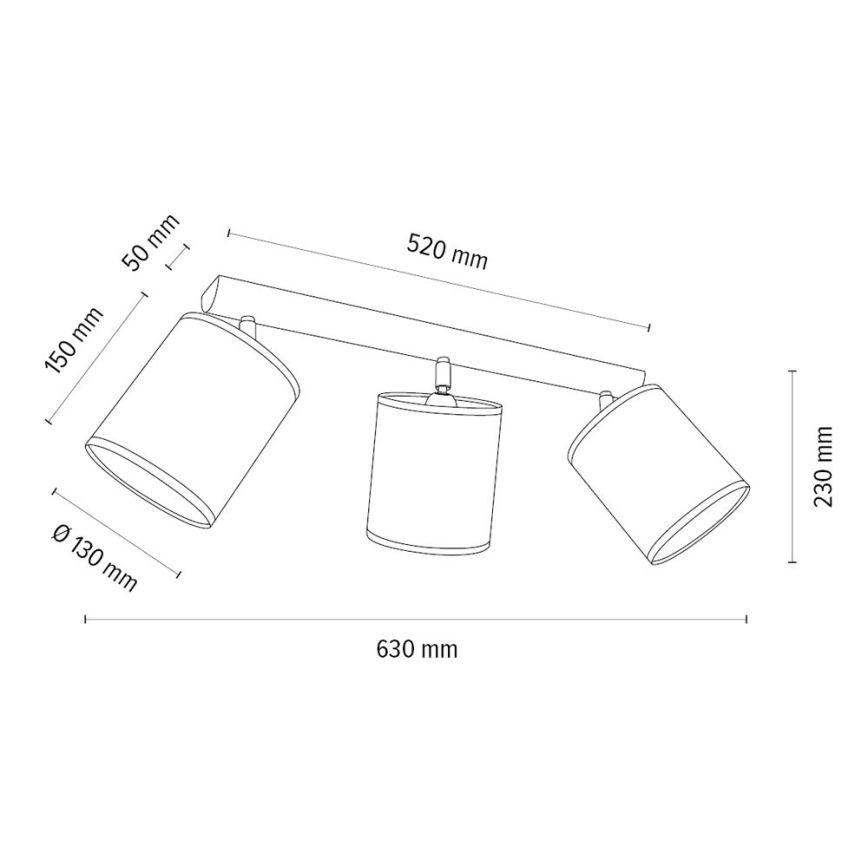 Φωτιστικό σποτ BENITA 3xE27/25W/230V κρεμ/δρυς