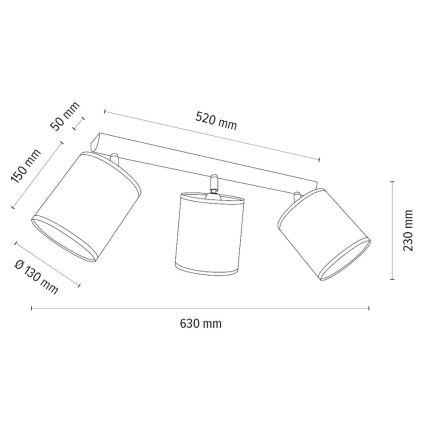 Φωτιστικό σποτ BENITA 3xE27/25W/230V λευκό/δρυς