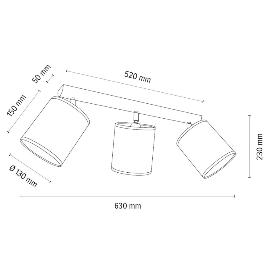 Φωτιστικό σποτ BENITA 3xE27/25W/230V λευκό/δρυς