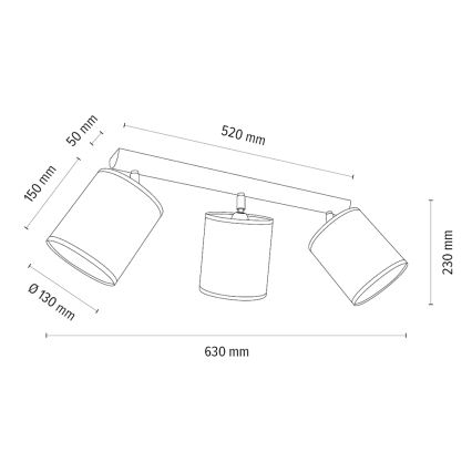 Φωτιστικό σποτ BENITA 3xE27/25W/230V καφέ/δρυς