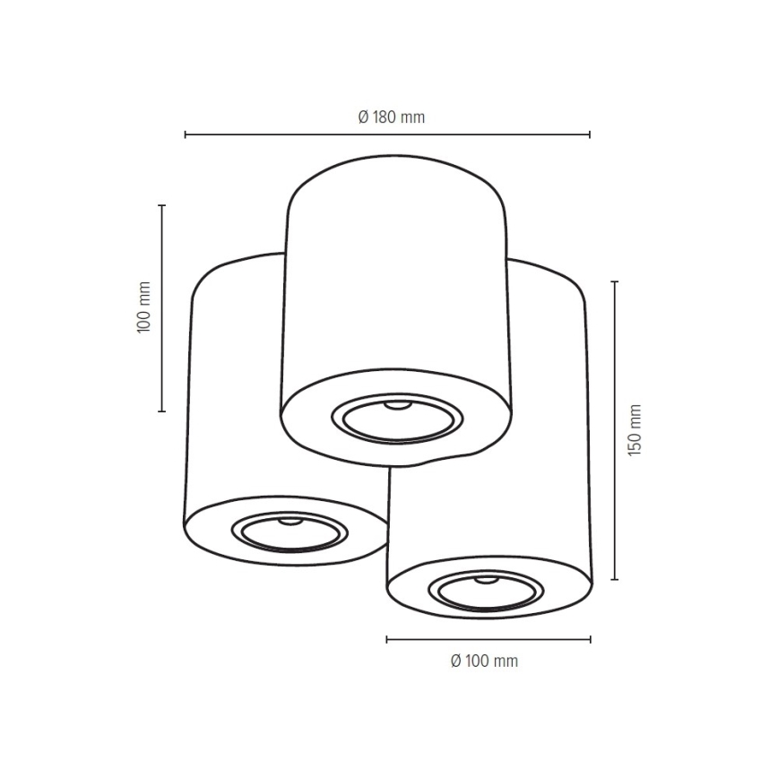 Φωτιστικό οροφής WOODDREAM 3xGU10/6W/230V δρυς