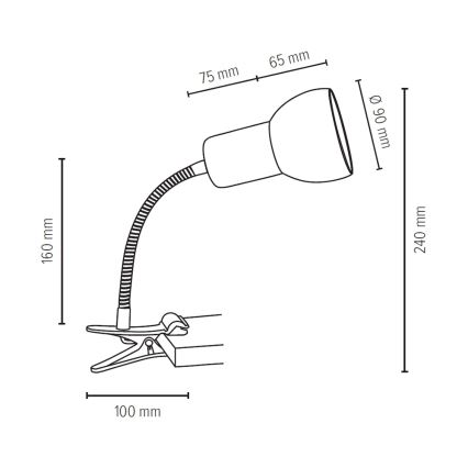 Λάμπα με κλιπ SVENDA 1xE27/60W/230V δρυς